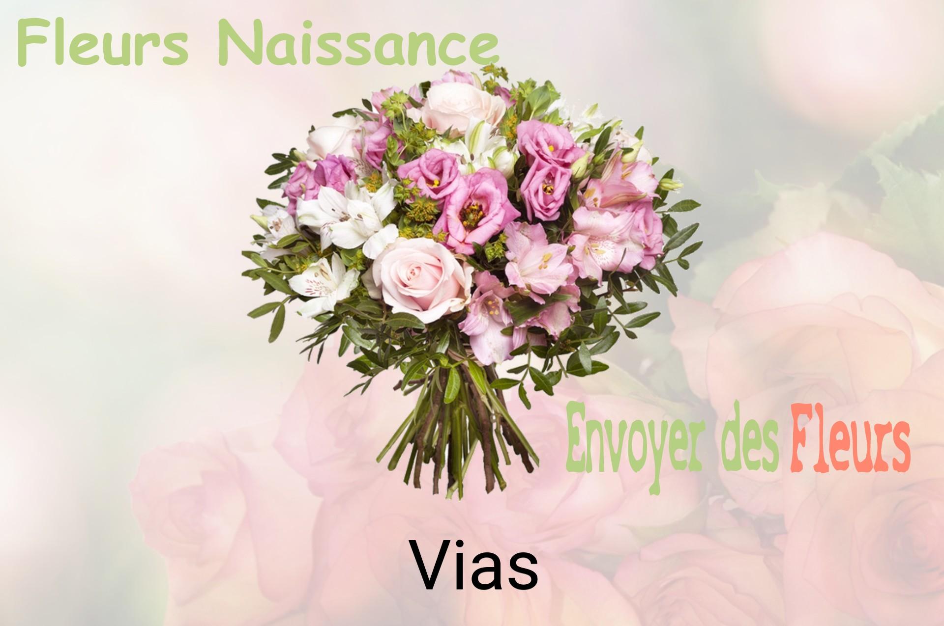 Bouquet de fleurs de naissance livré à Vias