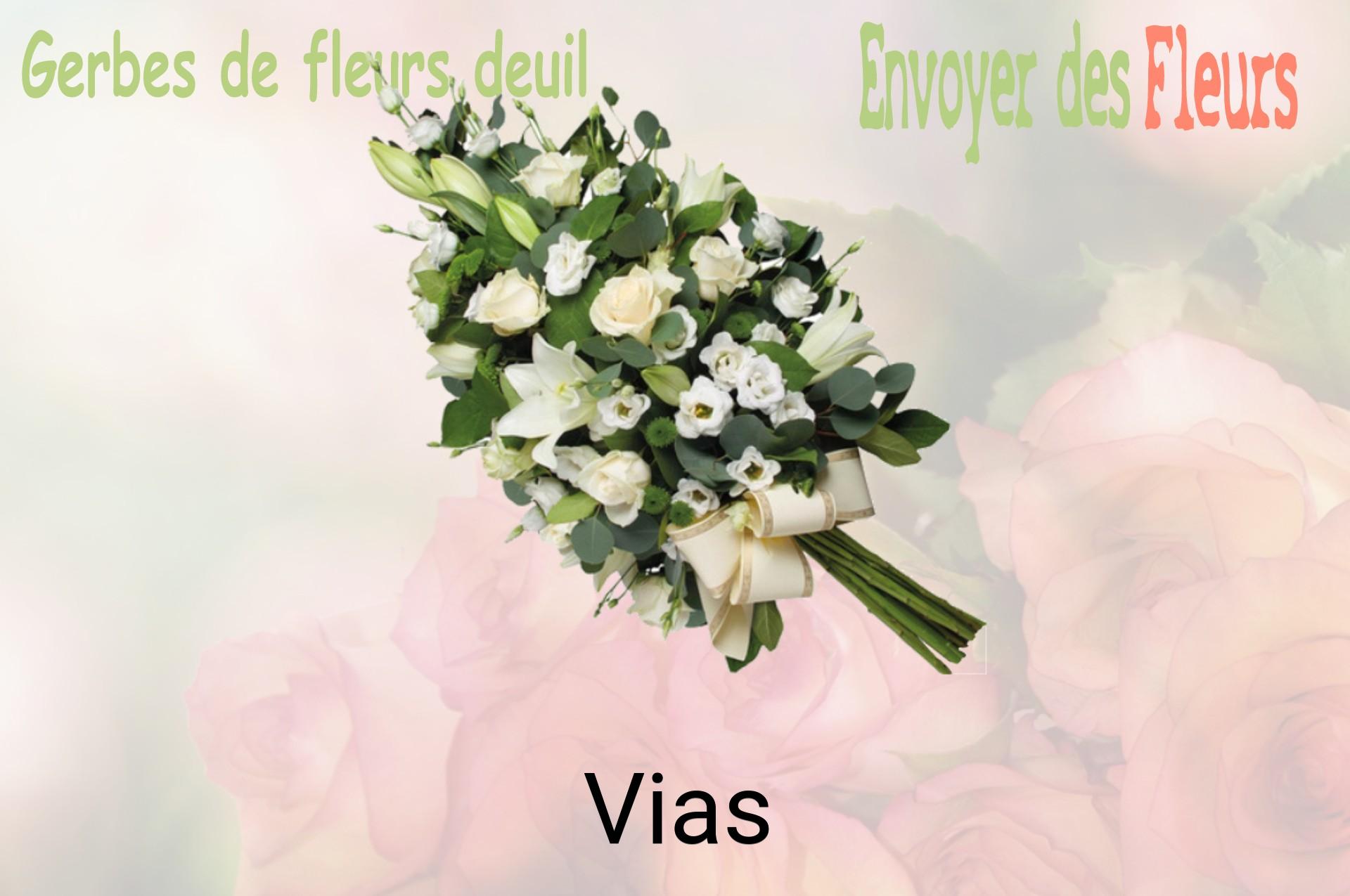 Gerbe de fleurs de deuil livrée à Vias